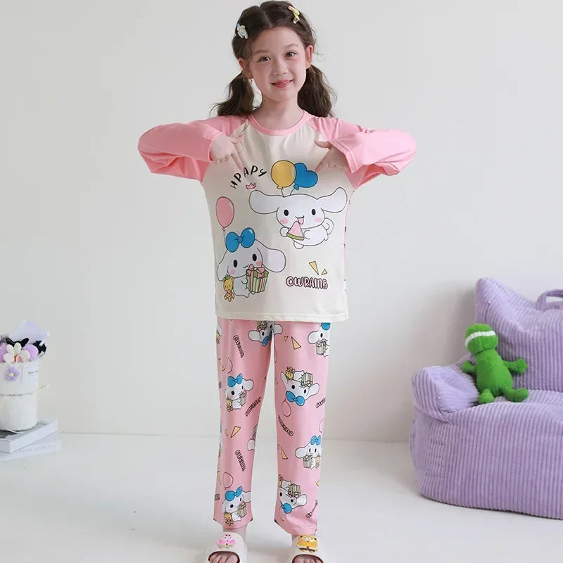 🧸 Sanrio Pyjamas för Barn – Kuromi, My Melody, Cinnamoroll – Långärmad – 100% Bomull – Kawaii Design