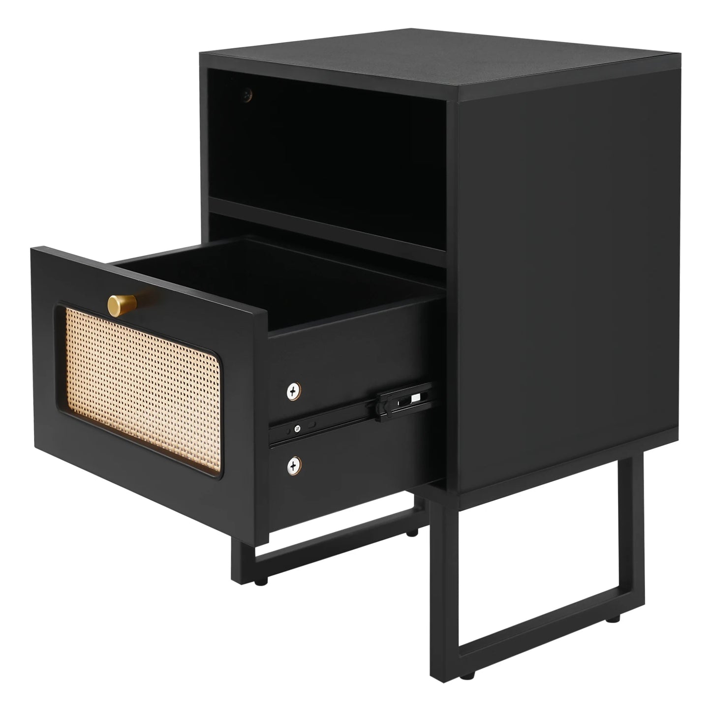 Kompakt Sängbord med Låda – 3 Nivåer & Rullhjul (39 × 29 × 56 cm)