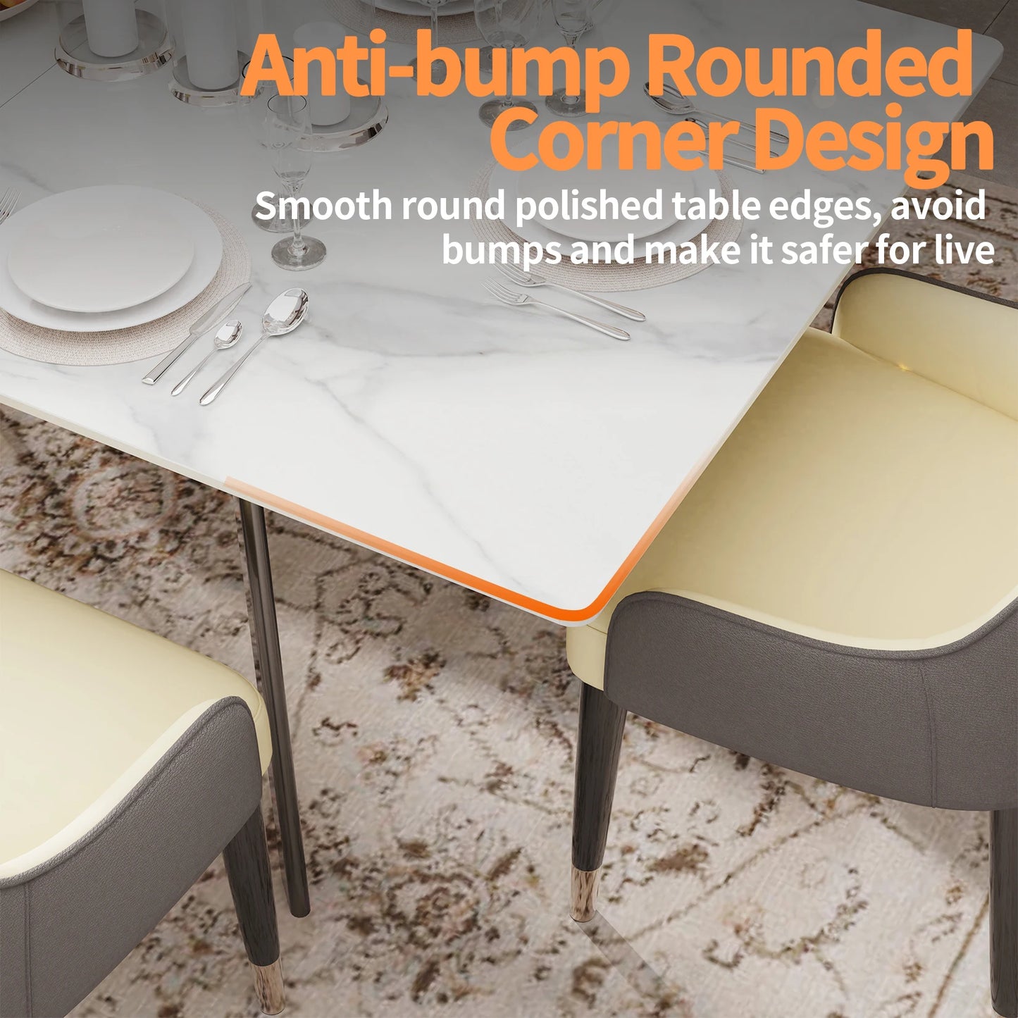 Utdragbart Matbord i Sintrad Sten – 180 cm för 8–10 Personer