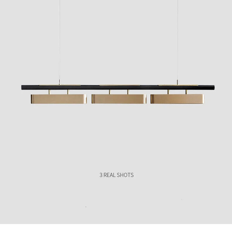 Modern minimalistisk LED-pendellampa – lång kromad taklampa för bord, kök och vardagsrum