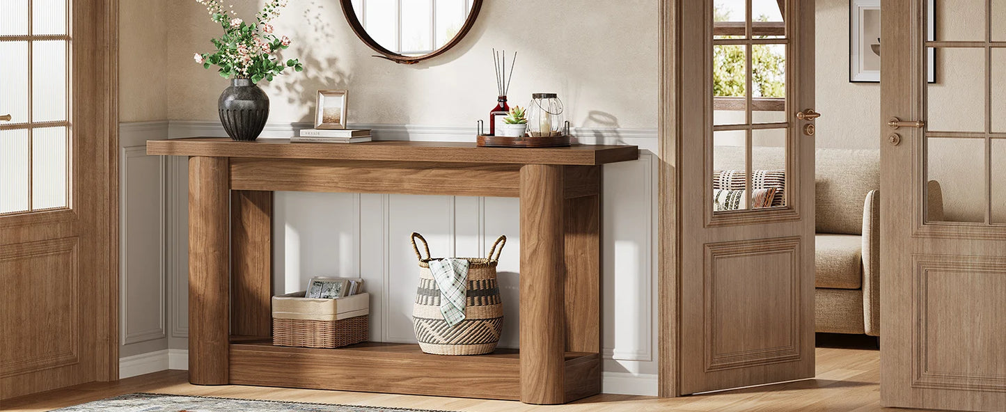 Tribesigns Konsolbord – Rustik Lantstil med Förvaring (160 cm)