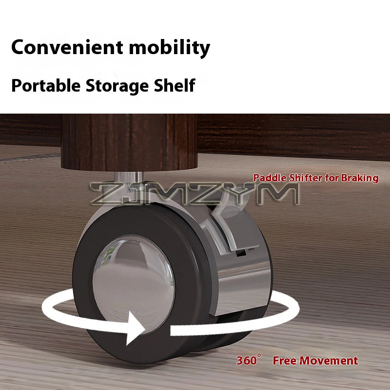 Mobil Soffbord – Dubbellagers Förvaring, Antik Stil, Sidobord för Vardagsrum