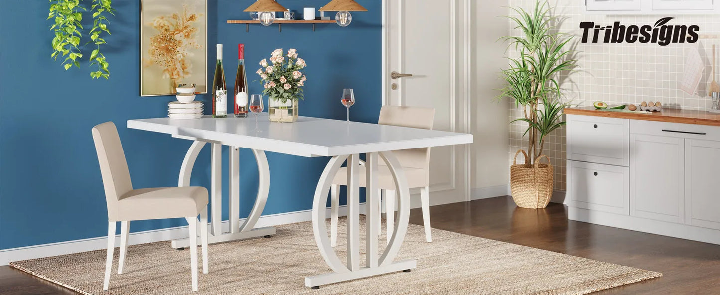 Tribesigns Matbord – Svart Industriell Design för 4–6 Personer (160 cm)