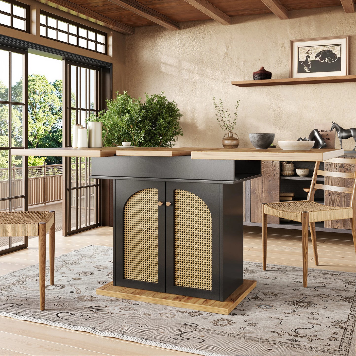 Utdragbart Matbord med Förvaring – Modern Design för Kök & Vardagsrum (110–140 × 80 cm)