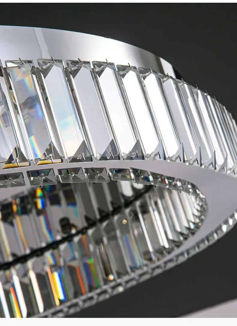 Kristallrund LED-taklampa – Lyxig Design i Guld & Silver för Hemmet