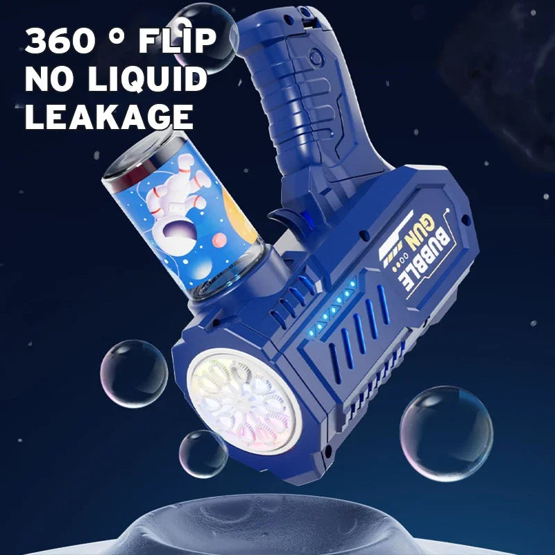 🫧 Automatisk Bubbelmaskin – Raketformad Bubbelpistol med Vätska | Utomhusleksak för Barn 3–6 år