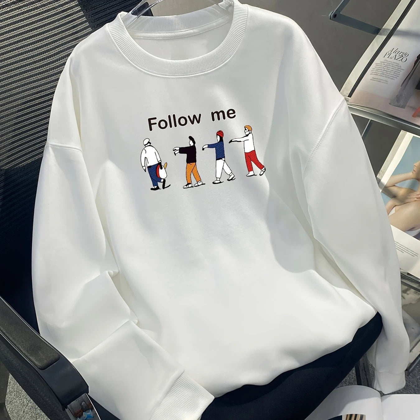 Herrtröja i Bomull – Tryckt Alfabetmotiv – Långärmad – Höst & Vinter – Casual Stil