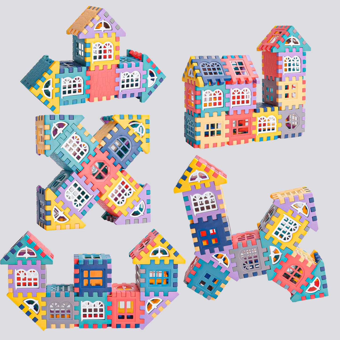 🏠 Stora Byggklossar för Barn – Husdesign & Fönstersimulering – Förskola & Kreativ Lek – CE-certifierad