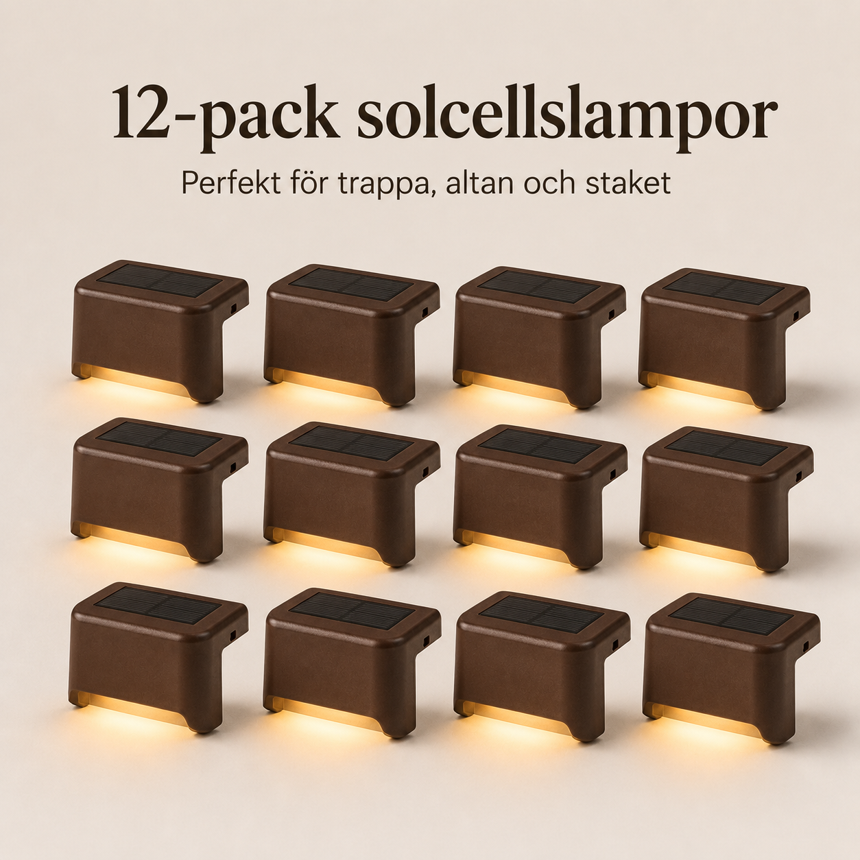 Solcellsdrivna trapp- och altanlampor