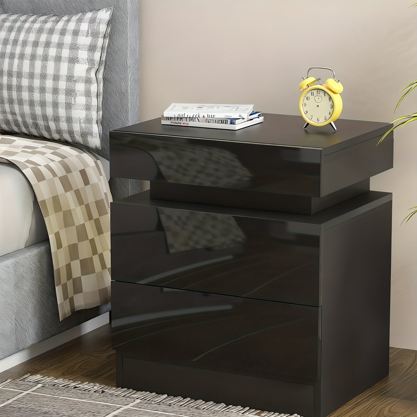 Litet Sidobord med 2 Lådor – Förvaringsskåp 45×35×52 cm, Flip‑Top Design, Perfekt för Vardagsrum, Kontor & Sovrum