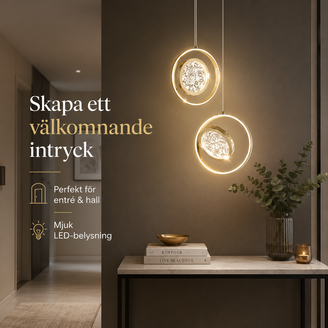 Modern LED Pendellampa – Lyxig Designlampa för Sovrum, Vardagsrum & Entré