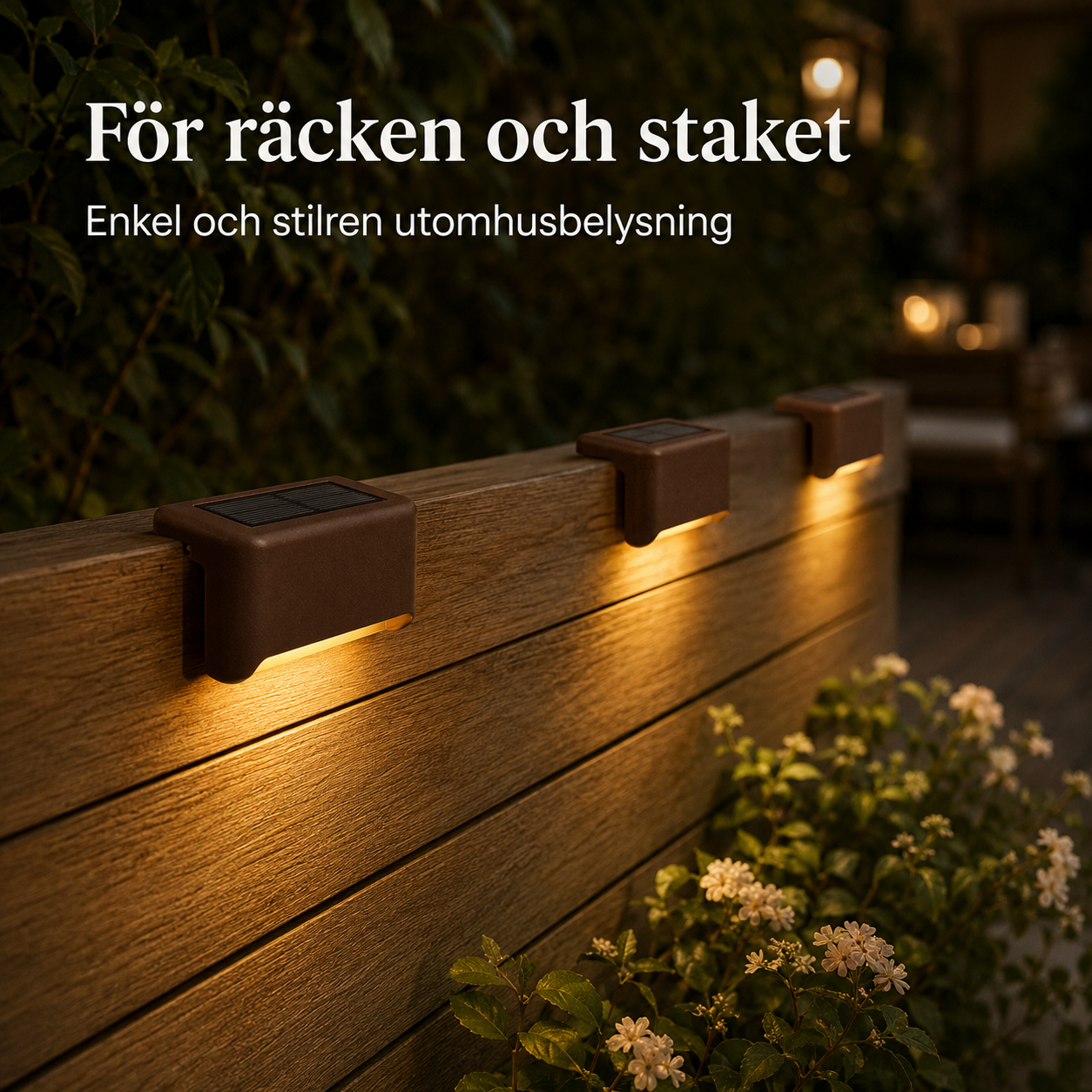 Solcellsdrivna trapp- och altanlampor