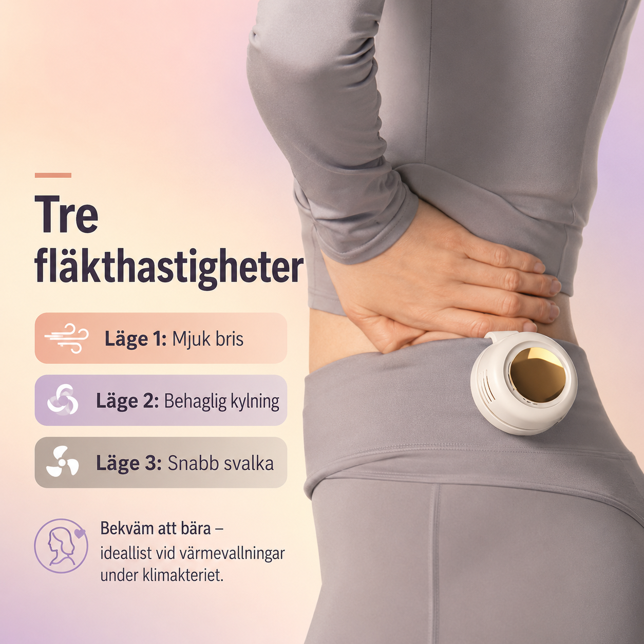 Mini Fläkt USB Bladlös 3 Hastigheter