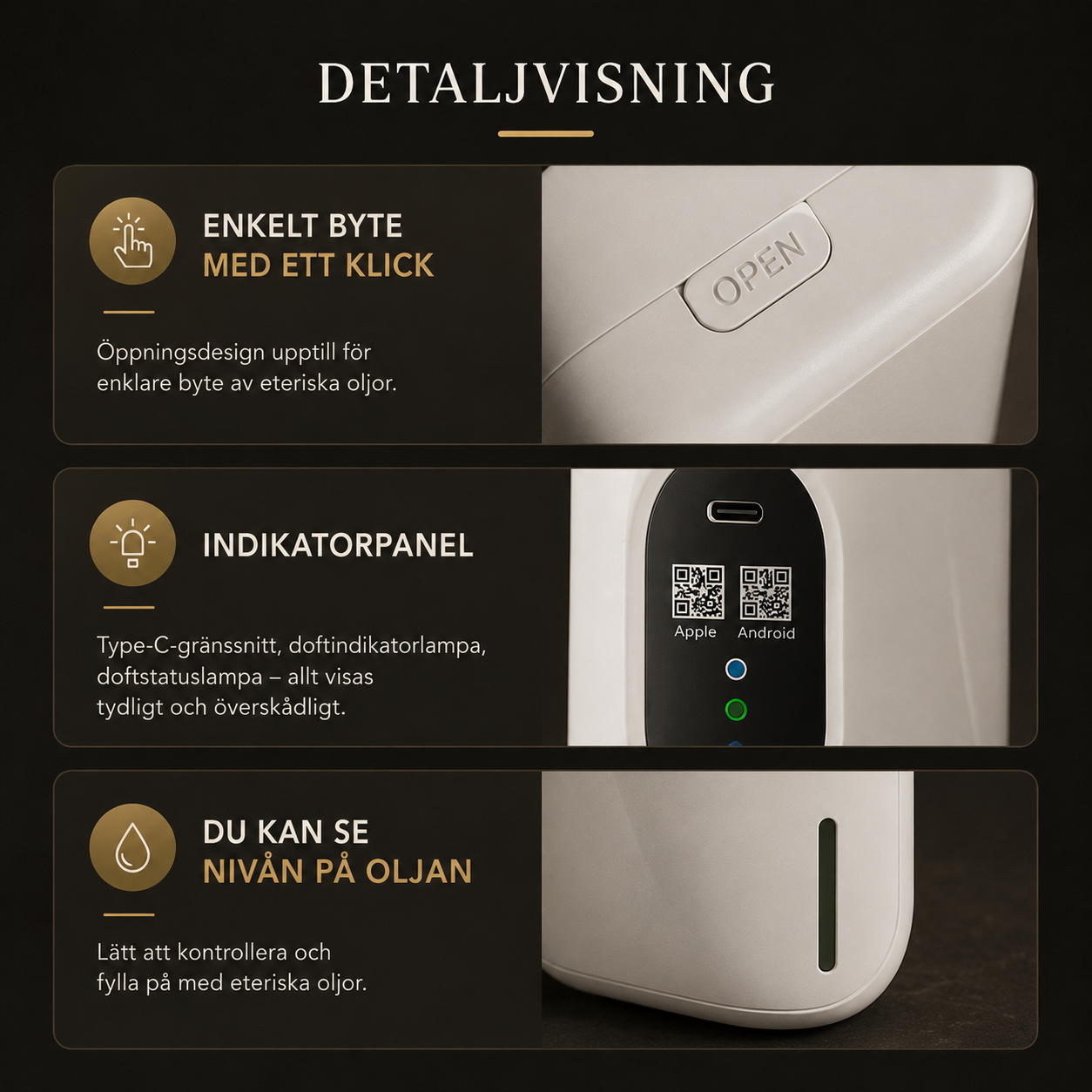 Aromdiffusor Vattenfri med Bluetooth App 200 m³