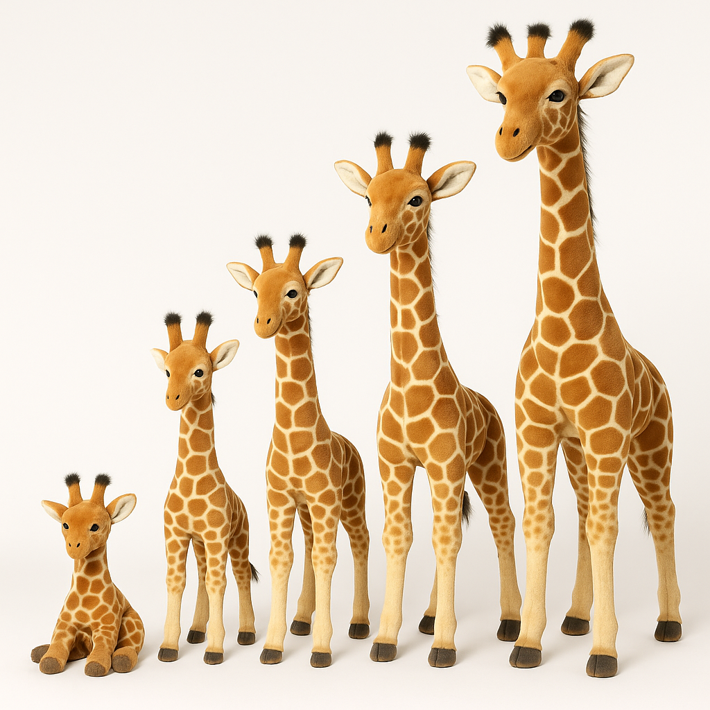 Stor Realistisk Giraff Plyschleksak – 35, 50 eller 60 Tum