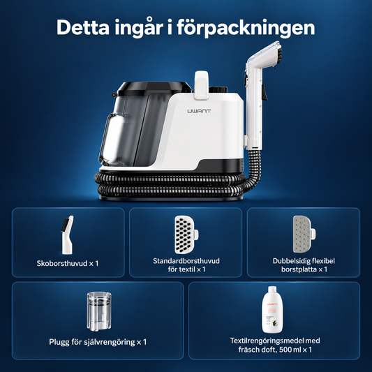 UWANT Y100 – Portabel textil- och fläcktvätt med 18 000 Pa sugkraft