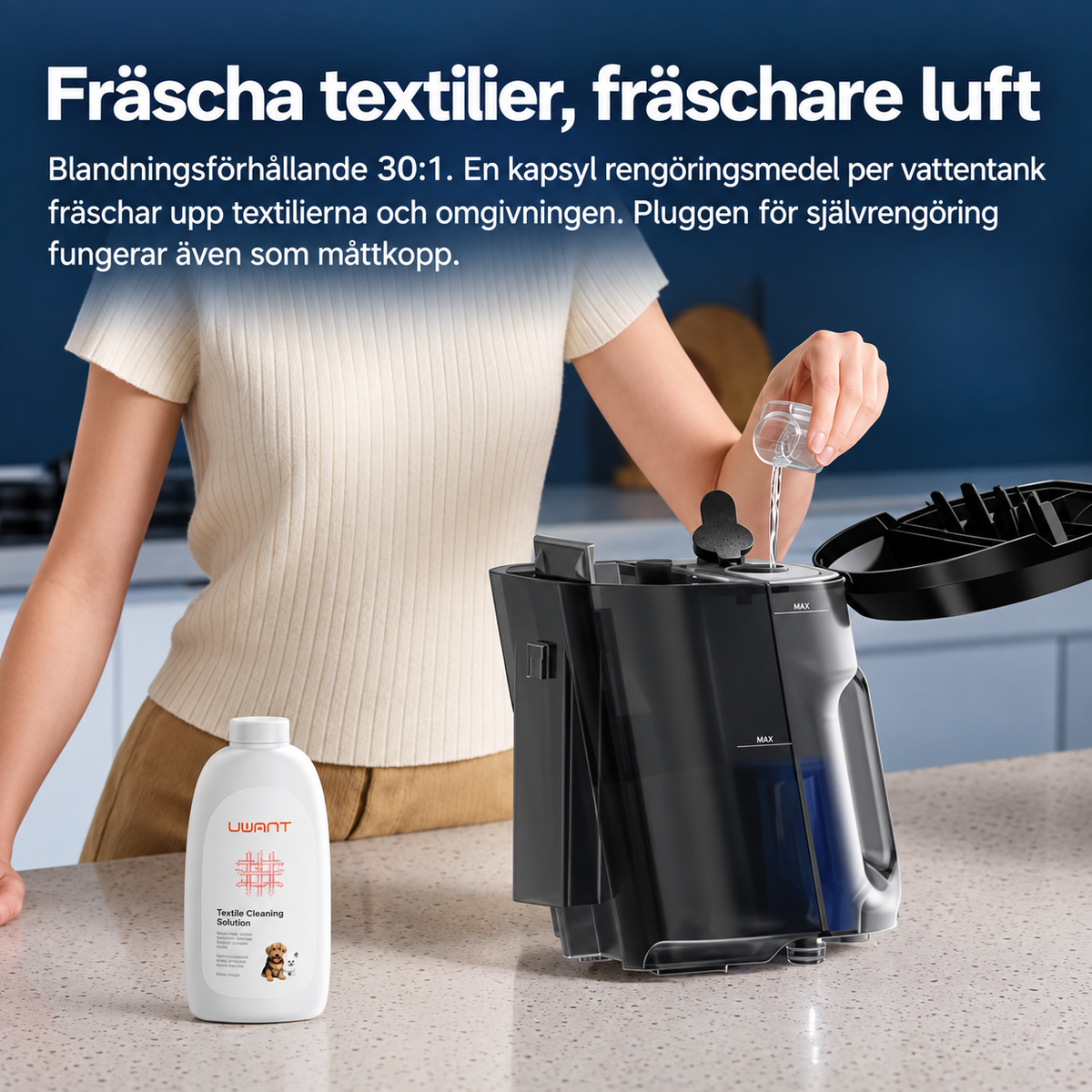 UWANT Y100 – Portabel textil- och fläcktvätt med 18 000 Pa sugkraft