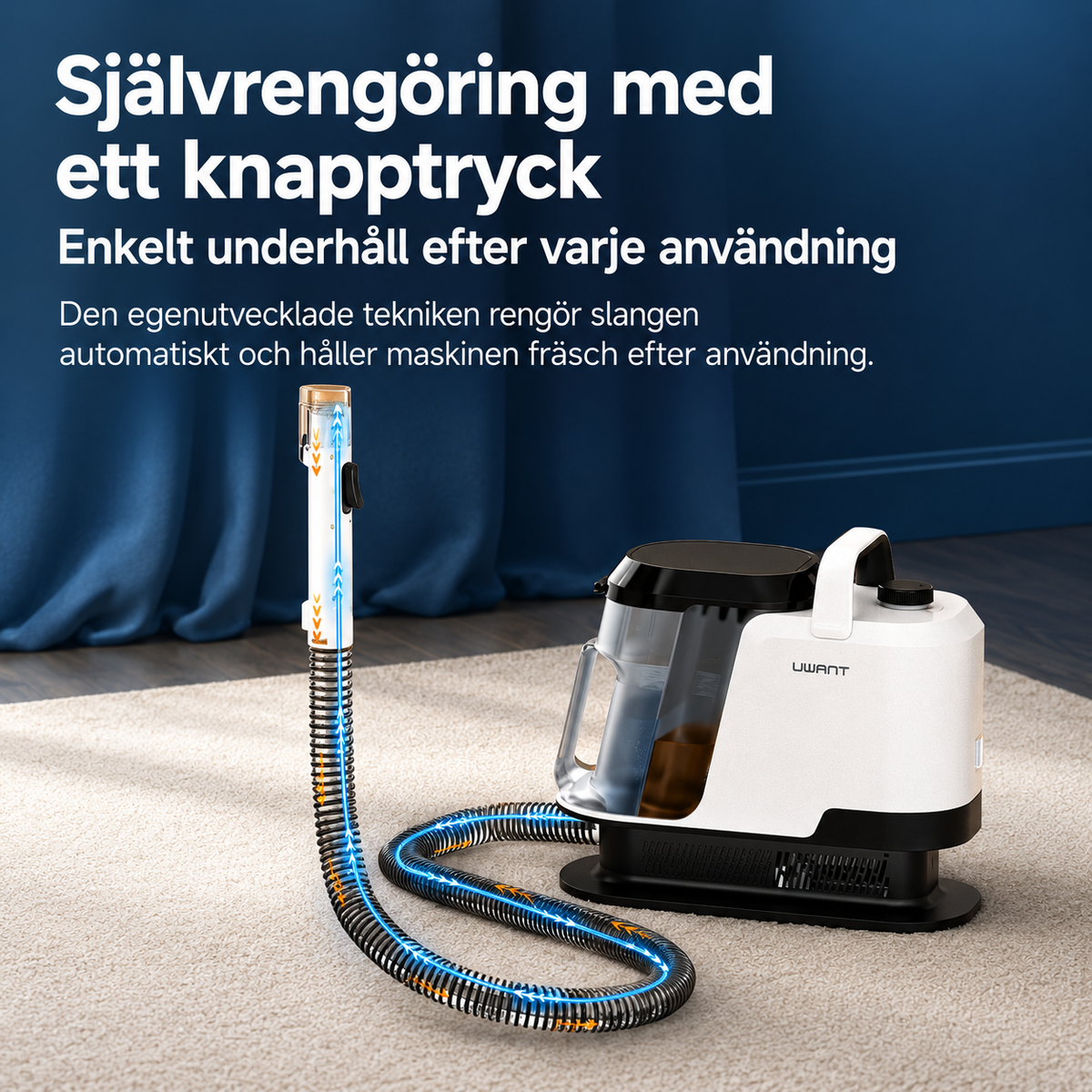 UWANT Y100 – Portabel textil- och fläcktvätt med 18 000 Pa sugkraft